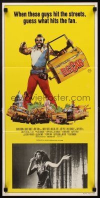 5t650 D.C. CAB Aust daybill '83 great Drew Struzan art of angry Mr. T with torn-off cab door!
