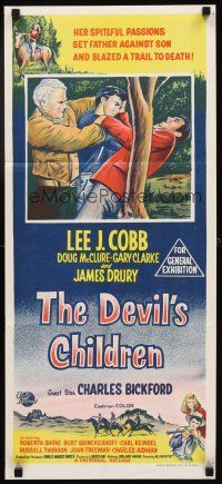 5t659 DEVIL'S CHILDREN Aust daybill '63 Lee J. Cobb, Charles Bickford, Doug McClure!