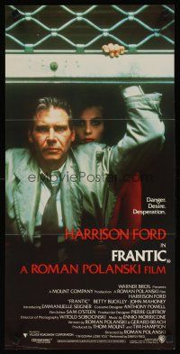 5t704 FRANTIC Aust daybill '88 Harrison Ford & Emmanuelle Seigner, directed by Roman Polanski!