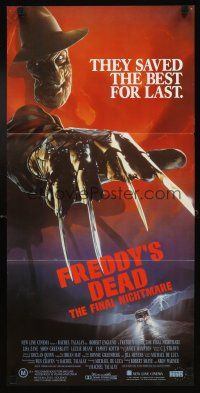 5t705 FREDDY'S DEAD Aust daybill '91 great close up of Robert Englund as Freddy Krueger!