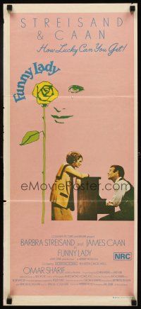 5t715 FUNNY LADY Aust daybill '75 Barbra Streisand watches James Caan play piano!
