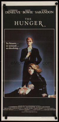 5t771 HUNGER Aust daybill '83 cool image of vampire Catherine Deneuve & rocker David Bowie!