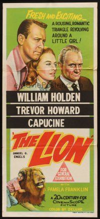 5t815 LION Aust daybill '63 headshots of William Holden, Howard & Capucine + cool art of Africa!