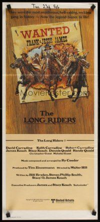 5t822 LONG RIDERS Aust daybill '80 Walter Hill, three Carradines, cool wanted poster artwork!