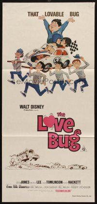 5t825 LOVE BUG Aust daybill R1970s Disney, Dean Jones drives Volkswagen Beetle race car Herbie!