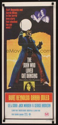 5t831 MAN WHO LOVED CAT DANCING Aust daybill '73 full-length image of Burt Reynolds with gun!