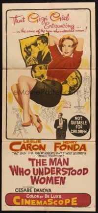 5t832 MAN WHO UNDERSTOOD WOMEN Aust daybill '59 Henry Fonda, super sexy full-length Leslie Caron!