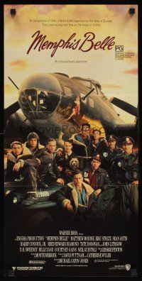5t841 MEMPHIS BELLE Aust daybill '90 Matt Modine, Sean Astin, cool cast portrait by WWII B-17!