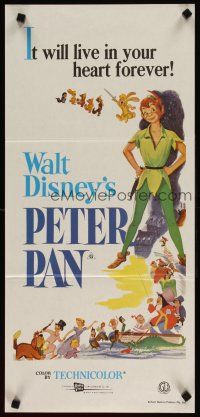 5t880 PETER PAN Aust daybill R70s Walt Disney animated cartoon fantasy classic!