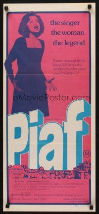 5t881 PIAF: THE EARLY YEARS Aust daybill '74 Guy Casaril, Brigitte Ariel as Edith!