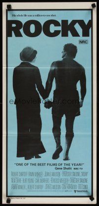 5t904 ROCKY blue style Aust daybill '77 boxer Sylvester Stallone holding hands w/Talia Shire!