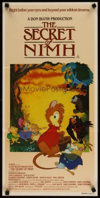 5t915 SECRET OF NIMH Aust daybill '82 Don Bluth, mouse fantasy cartoon art by Tim Hildebrandt!