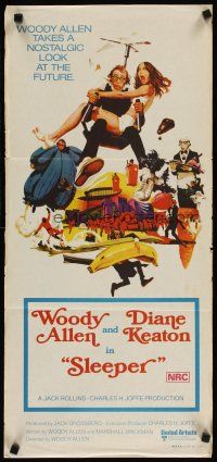 5t924 SLEEPER Aust daybill '74 Woody Allen, Diane Keaton, wacky futuristic sci-fi comedy!