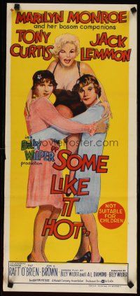 5t931 SOME LIKE IT HOT Aust daybill '59 Marilyn Monroe + Tony Curtis & Jack Lemmon in drag!