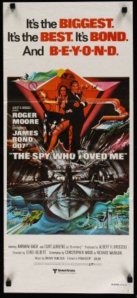 5t936 SPY WHO LOVED ME Aust daybill '77 art of Roger Moore as James Bond 007 by Bob Peak!