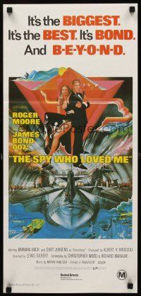 5t937 SPY WHO LOVED ME Aust daybill R80s great art of Roger Moore as James Bond 007 by Bob Peak!