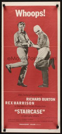 5t938 STAIRCASE Aust daybill '69 Donen directed, Rex Harrison & Richard Burton in a sad gay story!