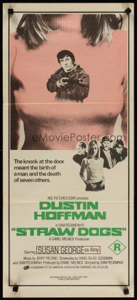 5t947 STRAW DOGS Aust daybill '72 Peckinpah, different sexy image w/Dustin Hoffman & Susan George!