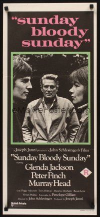 5t952 SUNDAY BLOODY SUNDAY Aust daybill '71 directed by John Schlesinger, Glenda Jackson, Finch!