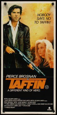 5t958 TAFFIN Aust daybill '88 Pierce Brosnan & sexy Alison Doody, nobody says no!