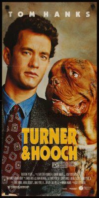 5t977 TURNER & HOOCH Aust daybill '89 great image of Tom Hanks and grungy dog!
