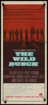 5t991 WILD BUNCH Aust daybill '69 Sam Peckinpah cowboy classic, William Holden & Ernest Borgnine!