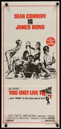 5t997 YOU ONLY LIVE TWICE Aust daybill R80s art of Sean Connery as James Bond by Robert McGinnis!