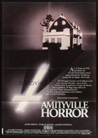5t288 AMITYVILLE HORROR German '79 AIP, great image of haunted house, inverted cross!