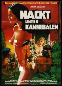 5t338 EMANUELLE & THE LAST CANNIBALS German R80s art of sexy naked Laura Gemser!