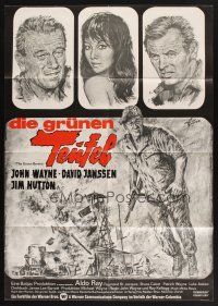 5t366 GREEN BERETS German R70s John Wayne, David Janssen, Jim Hutton, cool Goetze Vietnam War art!