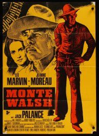 5t424 MONTE WALSH yellow style German '70 cowboy Lee Marvin & pretty Jeanne Moreau, Jack Palance!
