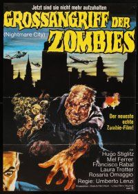 5t439 NIGHTMARE CITY German '80 Umberto Lenzi, cool zombie horror artwork!