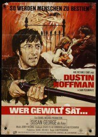 5t480 STRAW DOGS German '72 Sam Peckinpah, Ciriello art of Dustin Hoffman with shotgun!