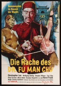 5t497 VENGEANCE OF FU MANCHU German '67 cool art of Asian villain Christopher Lee!