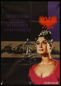5t503 WAR & PEACE German R60s art of Audrey Hepburn, Henry Fonda, Leo Tolstoy epic!