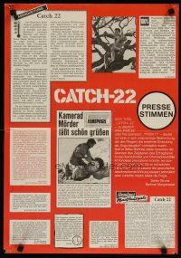5t241 CATCH 22 German 16x23 '70 directed by Mike Nichols, based on the novel by Joseph Heller!