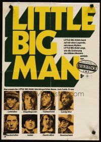 5t247 LITTLE BIG MAN yellow title style German 16x23 '71 Dustin Hoffman is the most neglected hero!