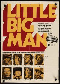 5t246 LITTLE BIG MAN orange title style German 16x23 '71 Dustin Hoffman is the most neglected hero!