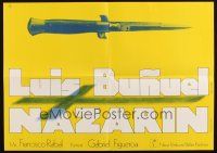 5t249 NAZARIN German 16x23 '65 Luis Bunuel, cool Hans Hillman artwork of knife!