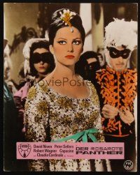 5t222 PINK PANTHER German LC '64 cool image of sexy Claudia Cardinale at masked ball!
