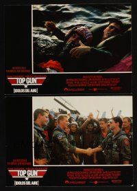 5t071 TOP GUN 2 Spanish LCs '86 great image of Tom Cruise & Anthony Edwards in water, Goose!