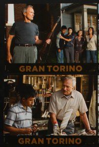 5t096 GRAN TORINO 8 French LCs '09 great images of cranky old man Clint Eastwood!