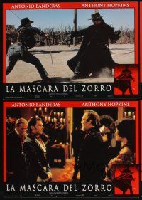 5t059 MASK OF ZORRO 4 Spanish LCs '98 Antonio Banderas, Catherine Zeta-Jones, Anthony Hopkins