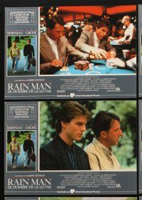 5t049 RAIN MAN 7 Spanish LCs '88 Tom Cruise & autistic Dustin Hoffman, directed by Barry Levinson!