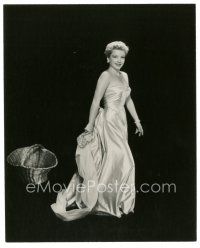5x060 ANNE BAXTER 7.25x9 still '50s full-length portrait in beautiful satin gown!