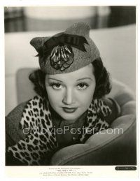 5x069 ARLINE JUDGE 7.75x10 still '36 close up in a suit of dark tweed trimmed with baby leopard!