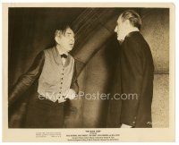 5x105 BLACK SLEEP 8x10 still '56 great close up of worried Bela Lugosi & Basil Rathbone!