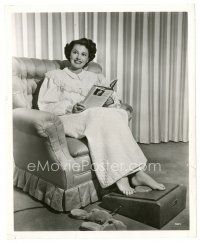 5x179 CYD CHARISSE 8x10 still '50 relaxing at home with a book & her foot massager!