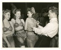5x230 DU BARRY WAS A LADY candid 8x10 still '43 wacky Red Skelton signing sexy dancer's back!