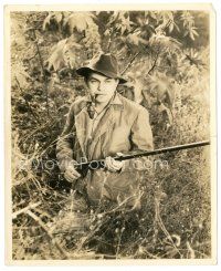 5x235 EDWARD G. ROBINSON 8x10 still '30s great portrait with shotgun & pipe in mouth by Longworth!
